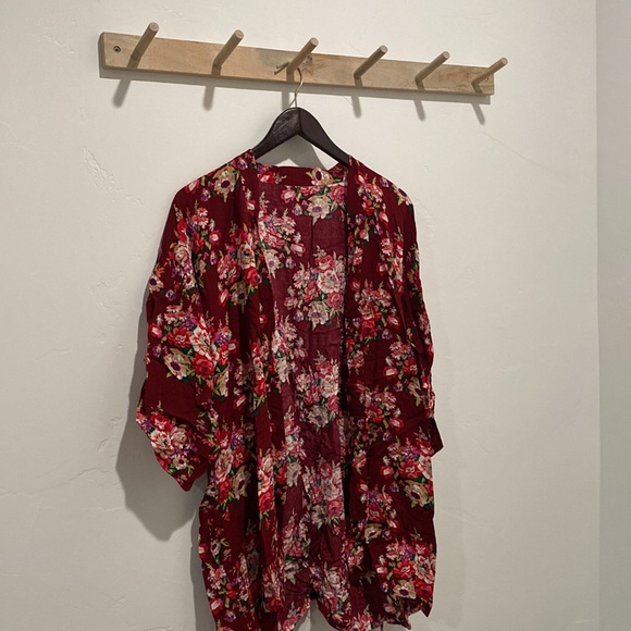 Maroon Floral Robe - Picture 3 of 7
